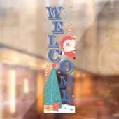Welkom Winter Feestdagen Kerst Schattige Santa Tre Raamsticker (Vel 2)