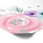 Welkom Winter Onederland Girl Floral Birthday Poster (Hoek)