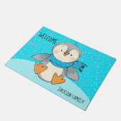 Welkom Winter Penguin Custom Doormat Deurmat (Schuin)