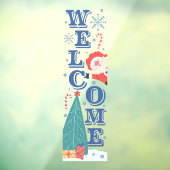 Welkom Winter Vakantie Kerst Cute Kerstman Boom Raamsticker (Vel 3)
