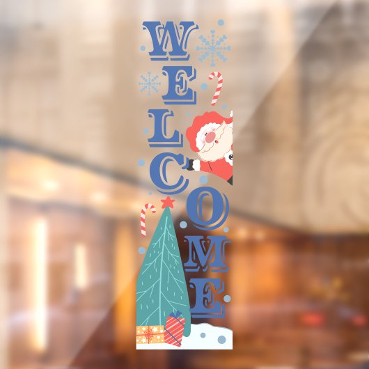 Welkom Winter Vakantie Kerst Cute Kerstman Boom Raamsticker (Vel 2)