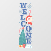 Welkom Winter Vakantie Kerst Cute Kerstman Boom Raamsticker (Vel)