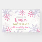 Welkom Winter Wonderland Baby shower Snowflakes Spandoek (Horizontaal)