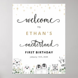 Welkom winteronderlanddieren Birthday Poster