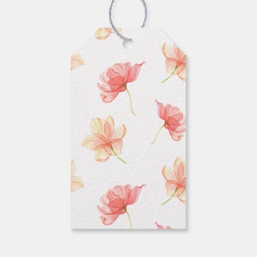 Welkom Wispy Floral Weddenschap Cadeaulabel (Achterkant)