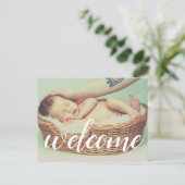 Welkom wit script overlay foto gepersonaliseerd aankondigingskaart (Staand voorkant)