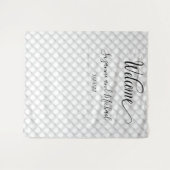 Welkom Witte Gequilte Parel Stof Uitzicht Trouwfee Wandkleed (Voorkant (horizontaal))