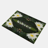 Welkom, Witte Lotus Bloemen Deur Mat (Schuin)