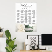 Welkom! Witte Rose Alfabetische Zitgrafiek Poster (Thuiskantoor)