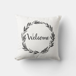 Welkom Wreath Grey Sierkussen