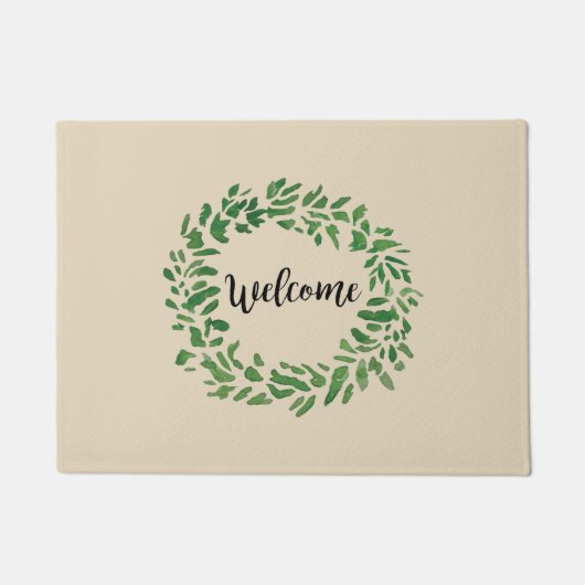 Welkom Wreath Painting Farmhouse Deurmat (Voorkant)