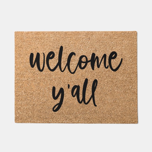Welkom Y'all Welkom Mat Doormat (Voorkant)