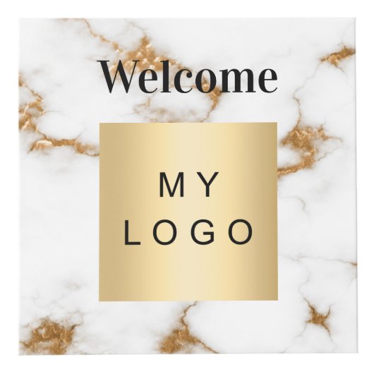 Welkom zakelijke logo QR code marmeren menutabel Kubus (Voorkant)