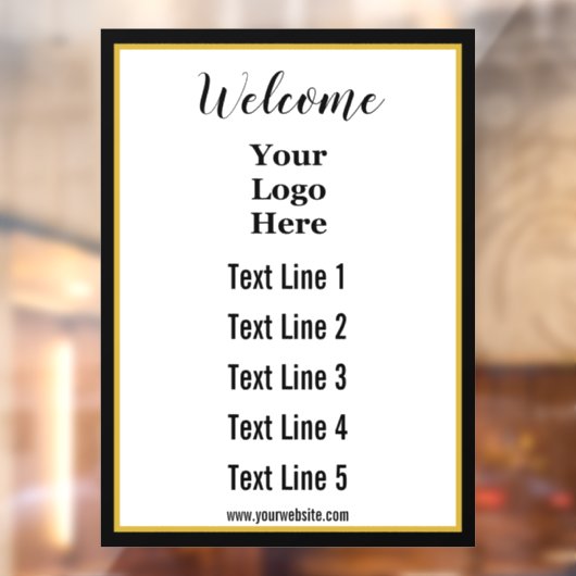 Welkom Zakelijke Tekst Website en Uw Logo Hier Raamsticker (Vel 2)