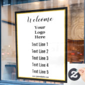 Welkom Zakelijke Tekst Website en Uw Logo Hier Raamsticker (Cafe Raam)