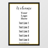 Welkom Zakelijke Tekst Website en Uw Logo Hier Raamsticker (Vel)