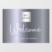 Welkom zilveren metalen bedrijfslogo raamsticker (Vel)