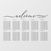 Welkom zitplaatskaart tafel nummers raamsticker (Vel)