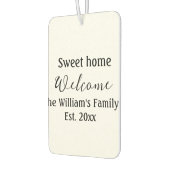 Welkom zoete thuis voeg familienaam jaar Est. Teks Luchtverfrisser (Links)