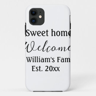 Welkom zoete thuis voeg familienaam jaar Toegevoeg Case-Mate iPhone Case