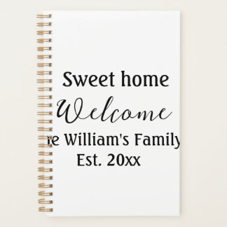 Welkom zoete thuis voeg familienaam jaar Toegevoeg Planner