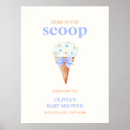 Welkom Zomer Bow Star Ice Cream Baby shower Poster