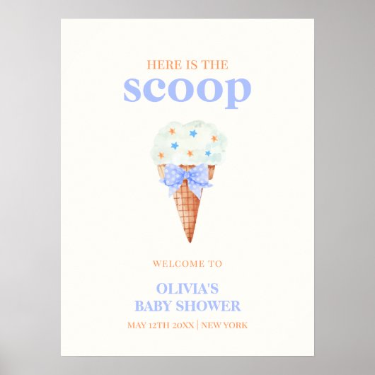 Welkom Zomer Bow Star Ice Cream Baby shower Poster (Voorkant)