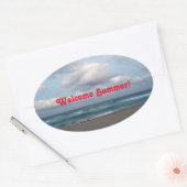 Welkom zomer! Ocean Shore Ovale Sticker (Envelop)