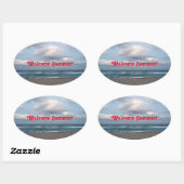 Welkom zomer! Ocean Shore Ovale Sticker (Vel)