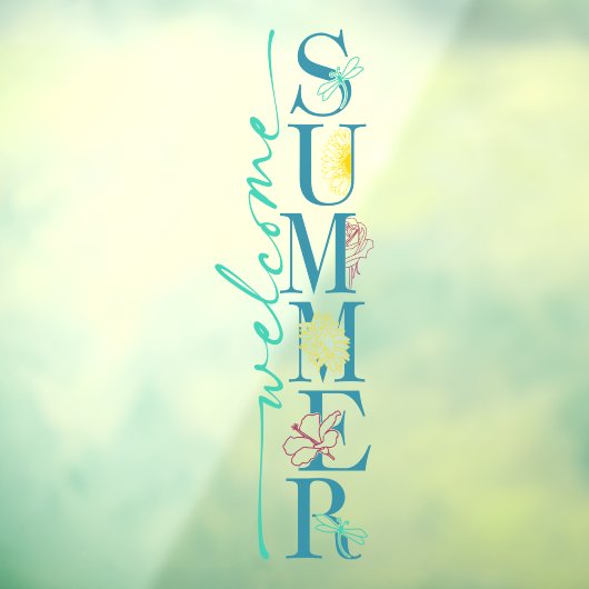 Welkom Zomer Seizoen Bedrijfs Winkel Raamsticker