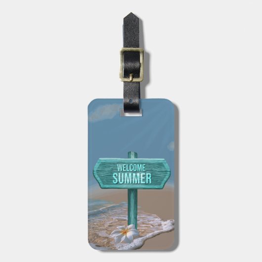 Welkom Zomer Vector Tekening Bagagelabel (Voorkant verticaal)