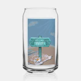 Welkom Zomer Vector Tekening Blikvorm Glas