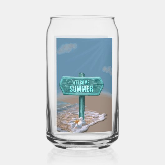 Welkom Zomer Vector Tekening Blikvorm Glas (Achterkant)