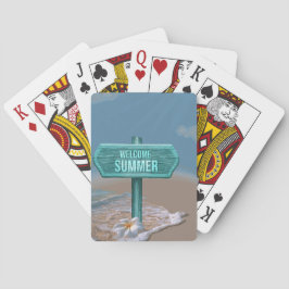 Welkom Zomer Vector Tekening Pokerkaarten