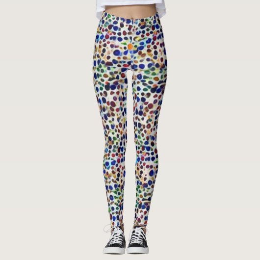 Welkom zomerkleurrijke levendige doodle art patroo leggings (Voorkant)