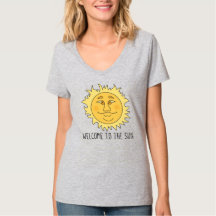 Welkom Zon Dames Basic V-Neck T-Shirt