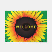 Welkom zonnebloem Doormat Deurmat (Voorkant)