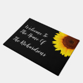 Welkom zonnebloem Goedkeuring gezins Monogram Deurmat (Schuin)