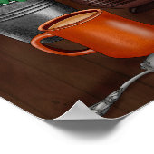 Welkom, zonnebloemen, Donuts en koffie Poster (Hoek)