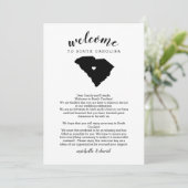 Welkom Zuid Carolina Trouwbrief & Reisplan (Staand voorkant)