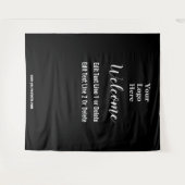 Welkom Zwart-Wit Bedrijfslogo Tekst Sjabloon Wandkleed (Voorkant (horizontaal))