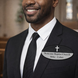 Welkom Zwart Wit Christelijke Kerk Usher Ovaal Naambadge