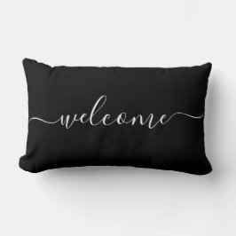 Welkom Zwart & Wit Citaat Calligrafie Typografie Kussen