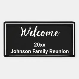 Welkom Zwart-wit Naam Familiereünie Spandoek