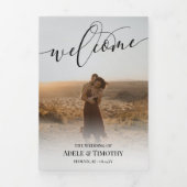 Welkom zwarte kalligrafie Foto bruiloft Drieluik Programma (Cover)