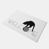 Welkom zwarte kat Doormat Deurmat (Schuin)