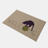 Welkom zwarte kat Doormat Deurmat (Schuin)