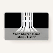 Welkom Zwarte Wit Christelijke Kerk Usher Badge (Voorkant)