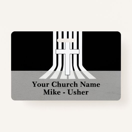 Welkom Zwarte Wit Christelijke Kerk Usher Badge (Voorkant)