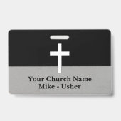 Welkom Zwarte Wit Christelijke Kerk Usher Badge (Voorzijde)